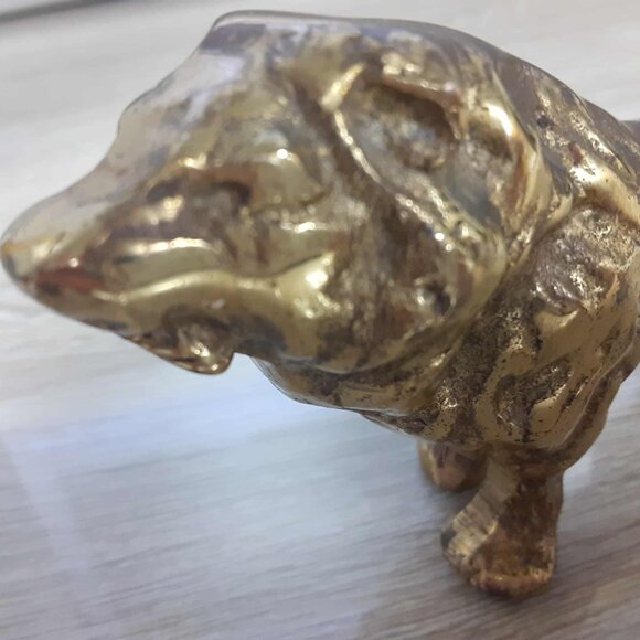 vintage brass lion figurine statue paperweight Decor - Picture 8 of 11